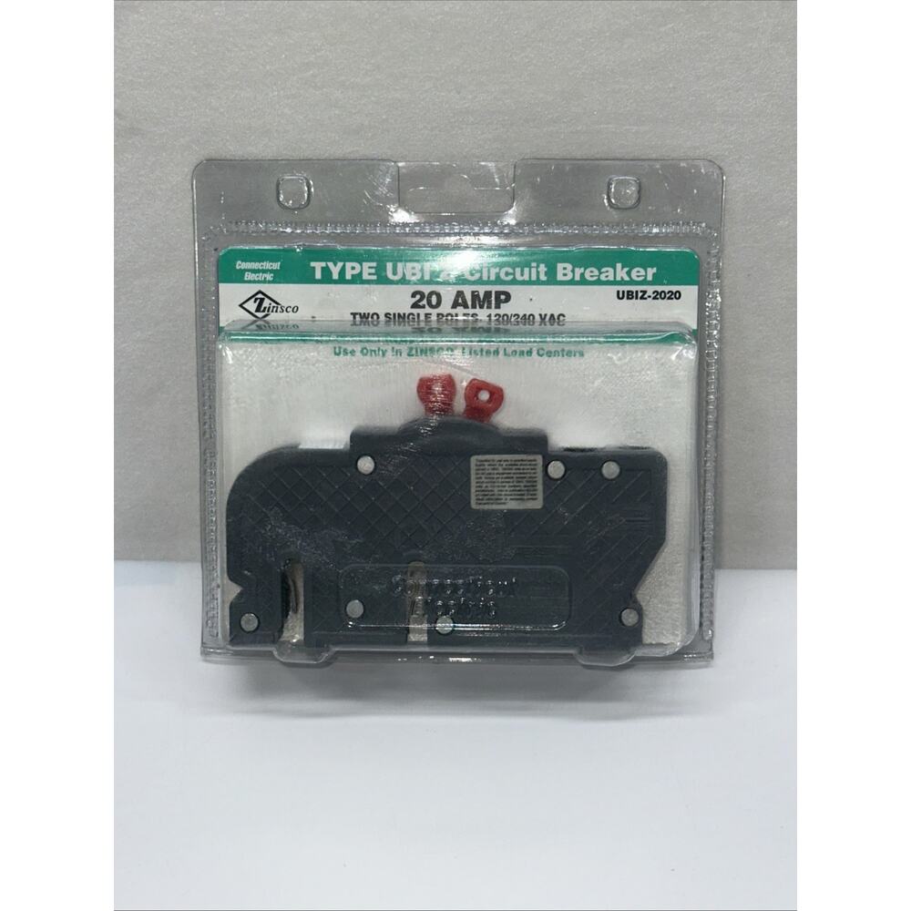 Connecticut Electric UBIZ-2020 2 Pole Circuit Breaker, 20 Amp Zinsco NEW